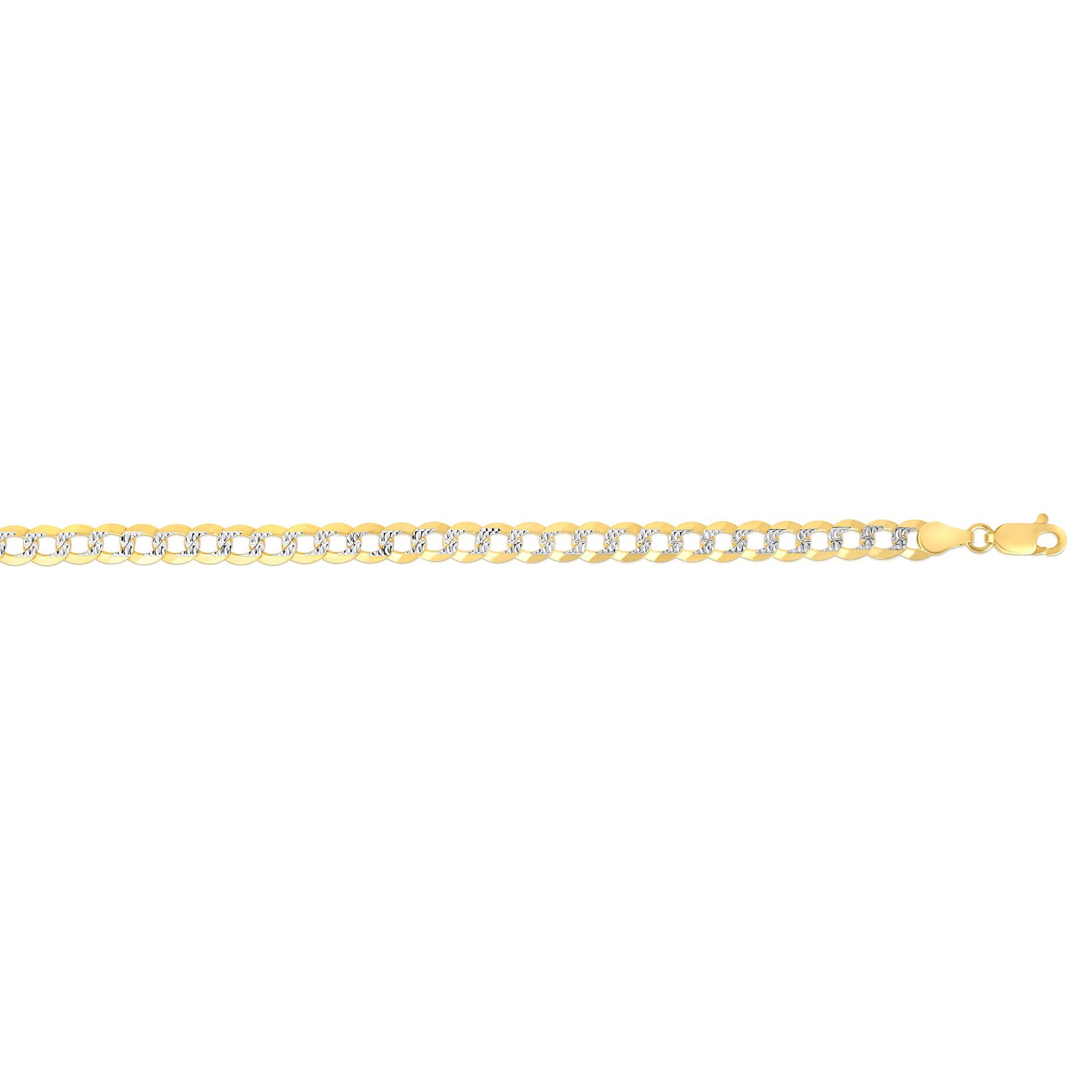 Royal Chain 14K Gold 3.6mm White Pave Curb Chain  CPC100