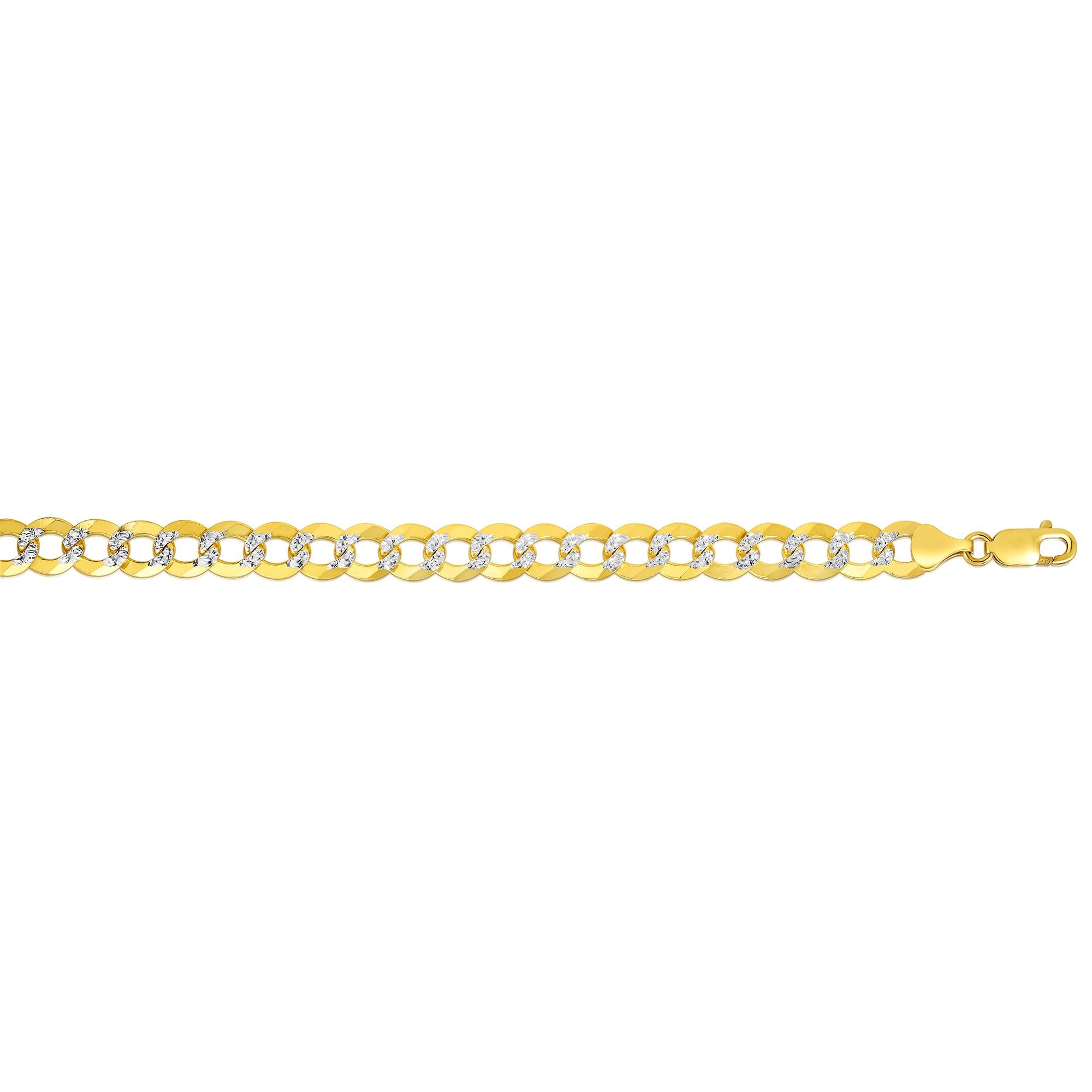 Royal Chain 14K Gold 8.3mm White Pave Curb Chain  CPC210