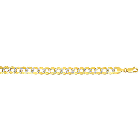 Royal Chain 14K Gold 8.3mm White Pave Curb Chain  CPC210