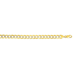 Royal Chain 14K Gold 8.3mm White Pave Curb Chain  CPC210