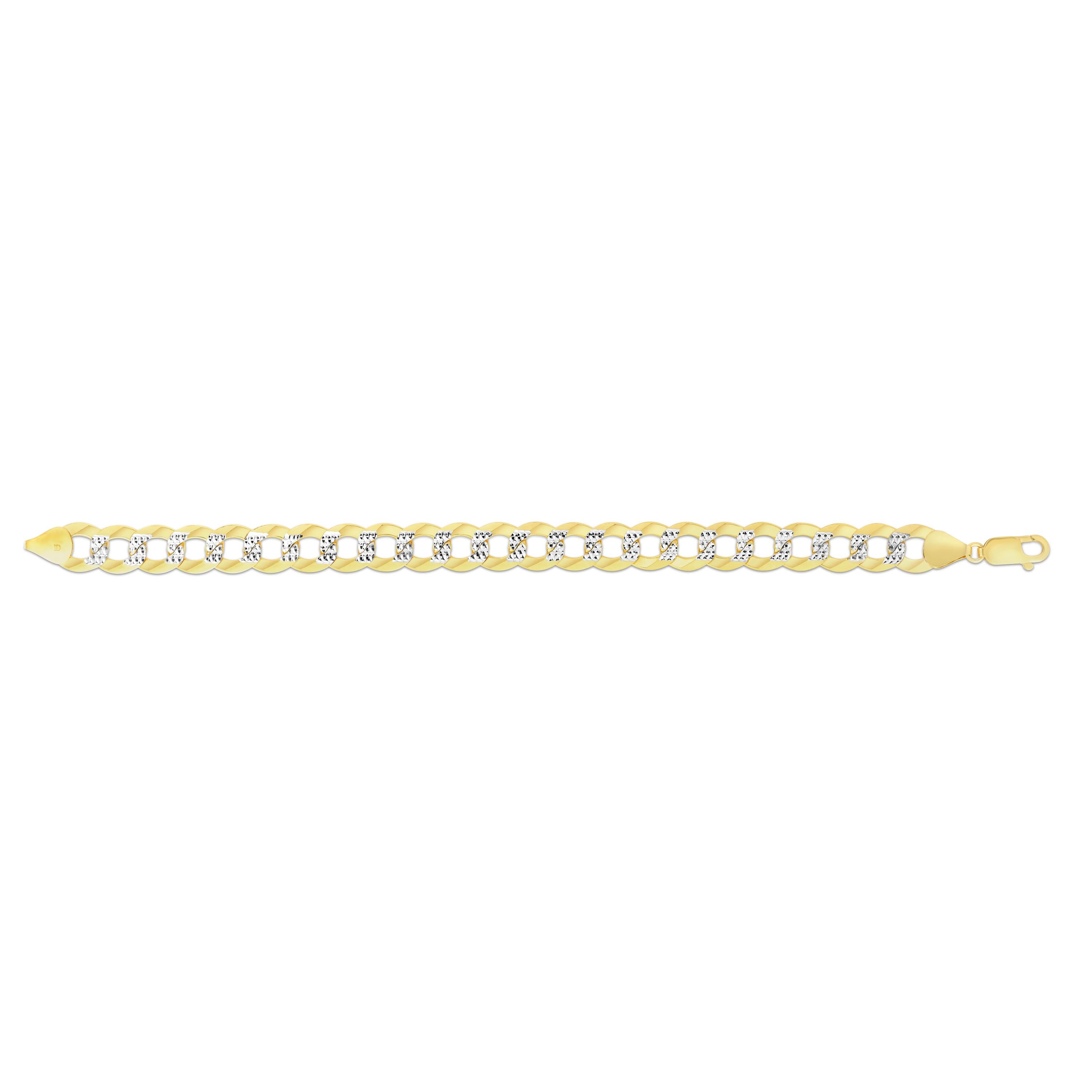 Royal Chain 14K Gold 11.23mm White Pave Curb Chain  CPC280