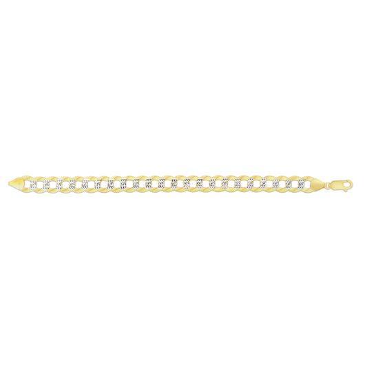 Royal Chain 14K Gold 11.23mm White Pave Curb Chain  CPC280