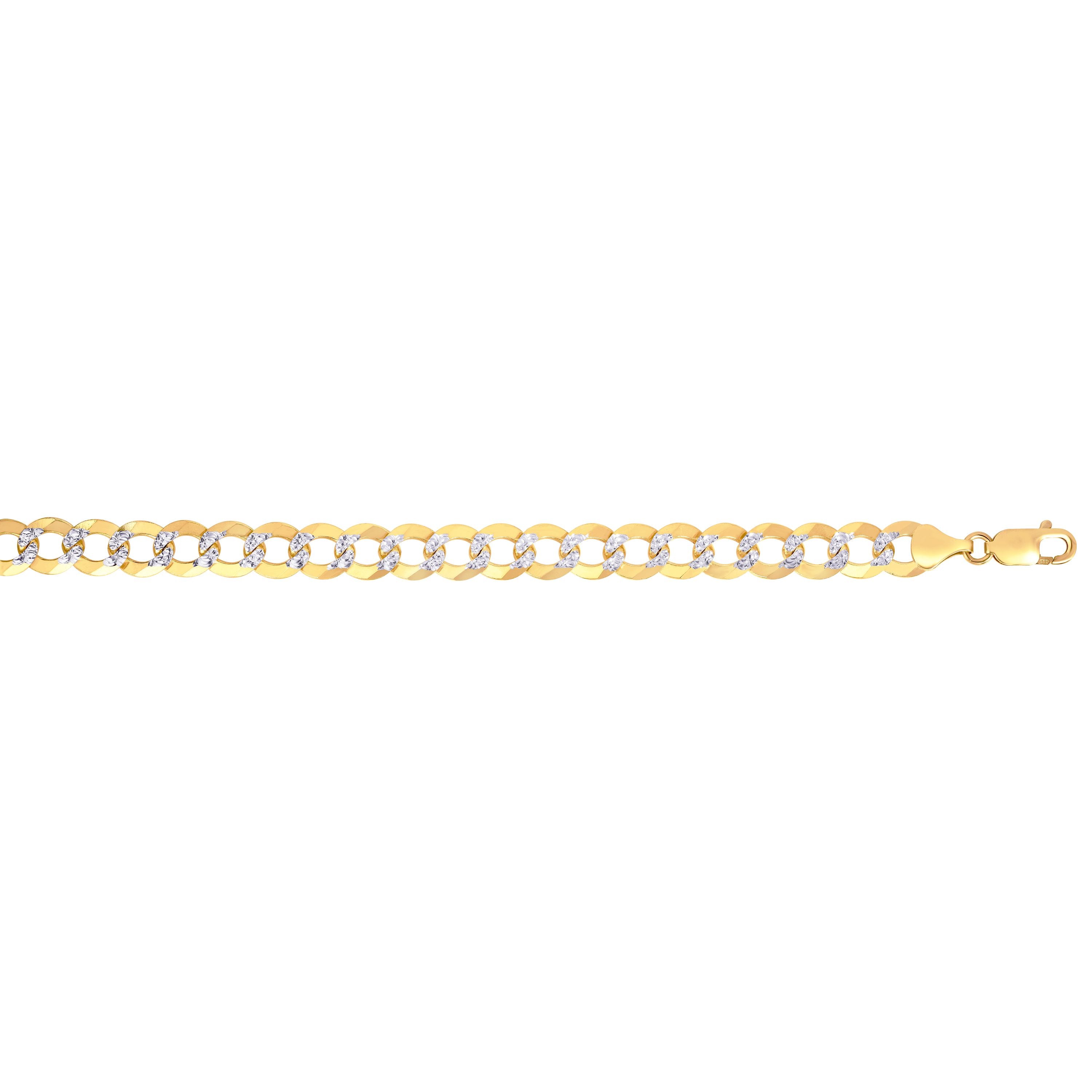 Royal Chain 14K Gold 12.18mm White Pave Curb Chain  CPC310