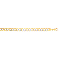 Royal Chain 14K Gold 12.18mm White Pave Curb Chain  CPC310