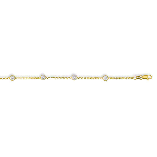 Yellow Gold  Gold With Cz Necklace