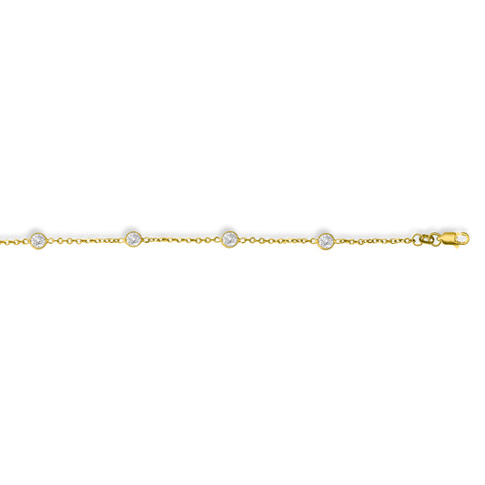 Yellow Gold  Gold With Cz Bracelet