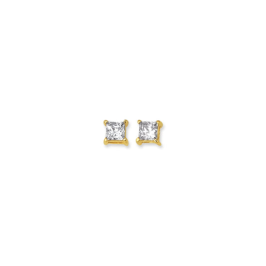 Parkplace Jewelers 14k-gold-5mm-princess-cut-cz-stud-earring-cz10