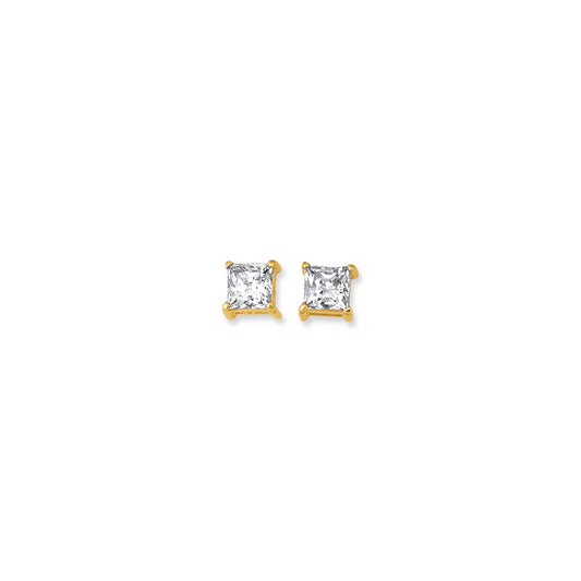 Parkplace Jewelers 14k-gold-5mm-princess-cut-cz-stud-earring-cz10