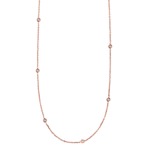 Rose Gold  Diamonds By The Yard Necklace