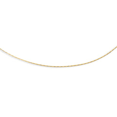 Yellow Gold Polished Diamond Cut Round Omega Necklace