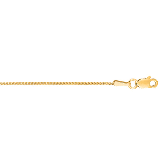 Yellow Gold Diamond Cut/ Textured Diamond Cut Round Wheat Necklace
