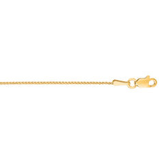 Yellow Gold Diamond Cut/ Textured Diamond Cut Round Wheat Necklace