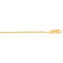 Yellow Gold Diamond Cut/ Textured Diamond Cut Round Wheat Necklace