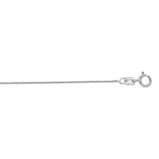 White Gold Diamond Cut/ Textured Diamond Cut Round Wheat Necklace