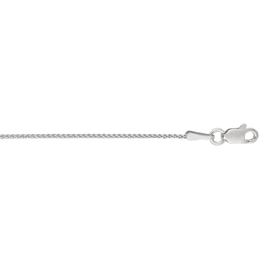 White Gold Diamond Cut/ Textured Diamond Cut Round Wheat Necklace