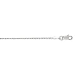 White Gold Diamond Cut/ Textured Diamond Cut Round Wheat Necklace