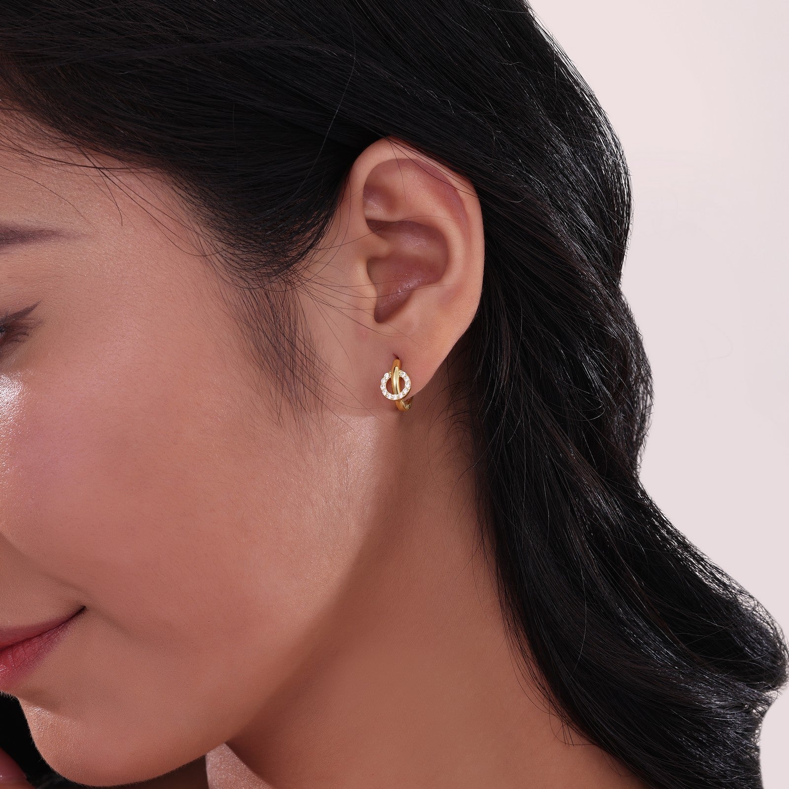 interlocking-hoop-huggie-earrings