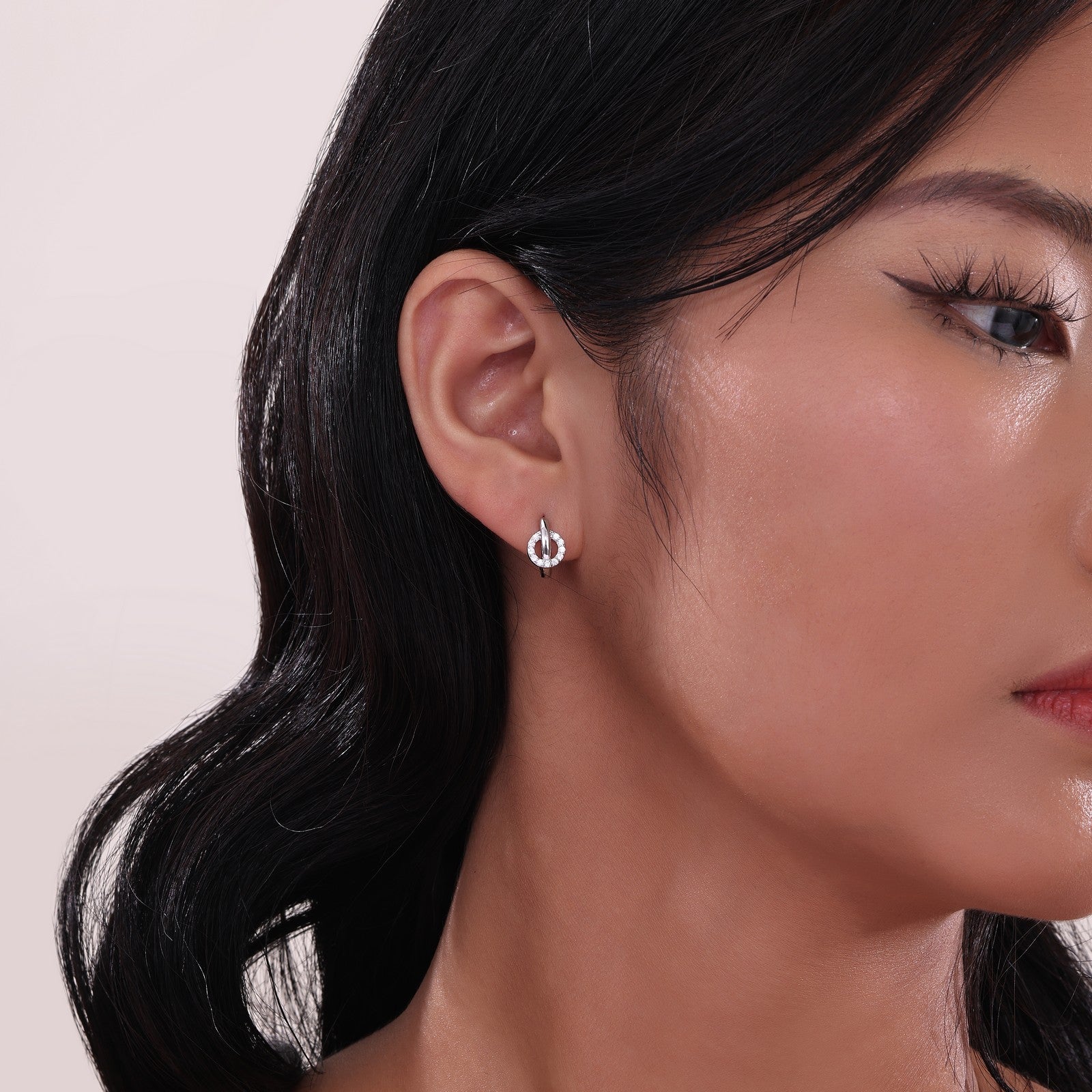 interlocking-hoop-huggie-earrings
