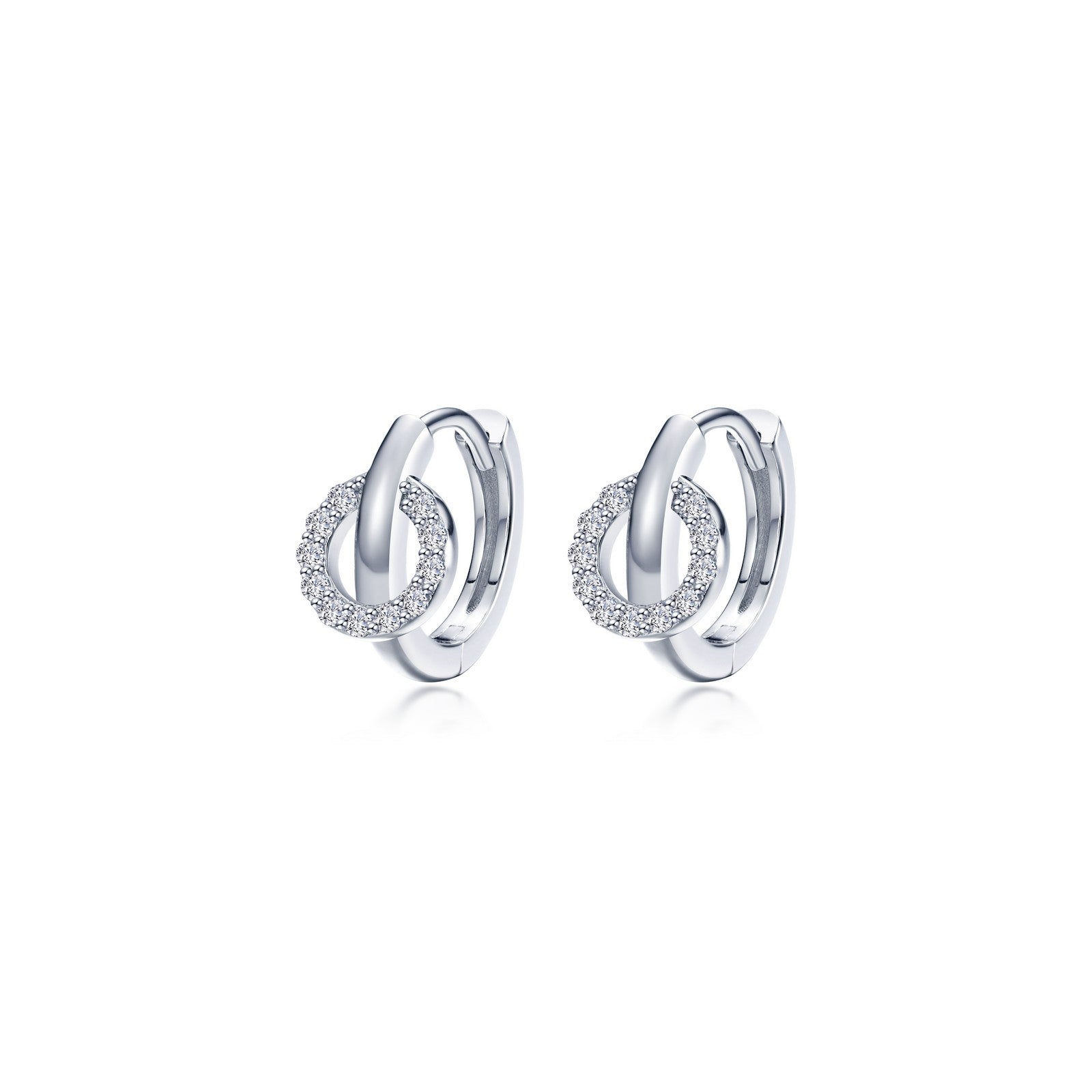 interlocking-hoop-huggie-earrings