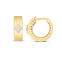 Yellow Gold Polished Gold & Diamond Fashion Earring