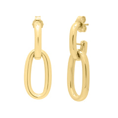 Yellow Gold Polished Trendy Hoops Earring