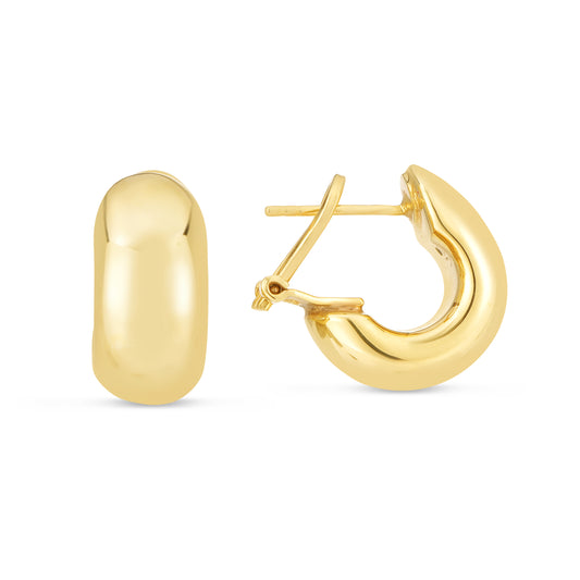 Yellow Gold Polished Omega Back Earring