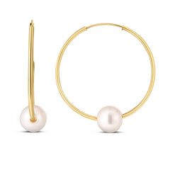Yellow Gold Polished Gold & Pearl Fashion Earring