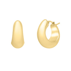 Yellow Gold Diamond Cut/ Textured Electroform Hoops Earring