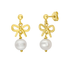 Yellow Gold Polished Darling Bows Earring
