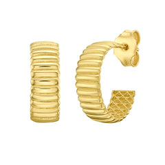 Yellow Gold Polished Tubogas Fashion Earring