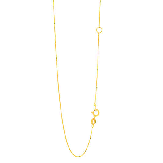 Yellow Gold Polished Extendable Classic Box Necklace