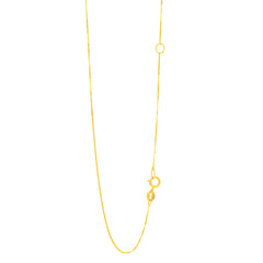 Yellow Gold Polished Extendable Classic Box Necklace