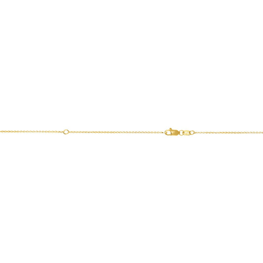 Yellow Gold Diamond Cut/ Textured Extendable Diamond Cut Cable Necklace
