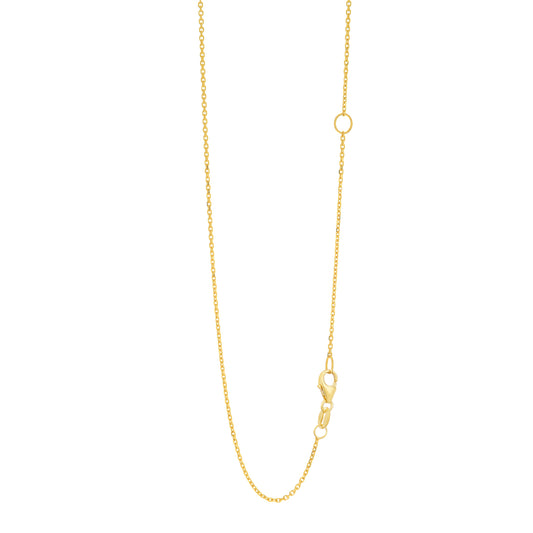 Yellow Gold Diamond Cut/ Textured Extendable Diamond Cut Cable Necklace