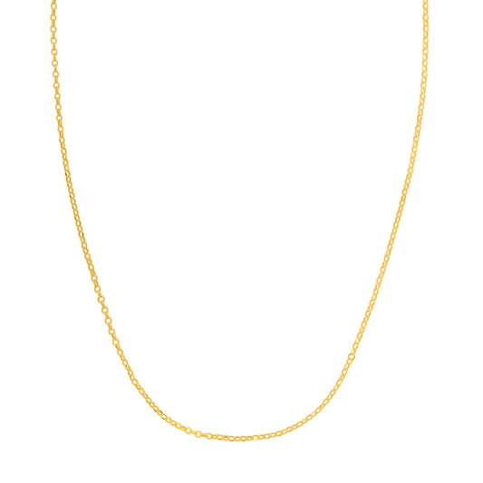 Yellow Gold Diamond Cut/ Textured Double Extendable Cable Basic Chain