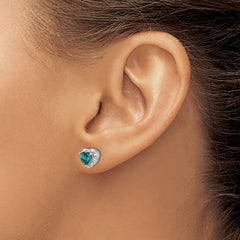 EM7400-CA-010-SSA Sterling Silver Rhodium-plated Created Alexandrite/Diamond Earrings