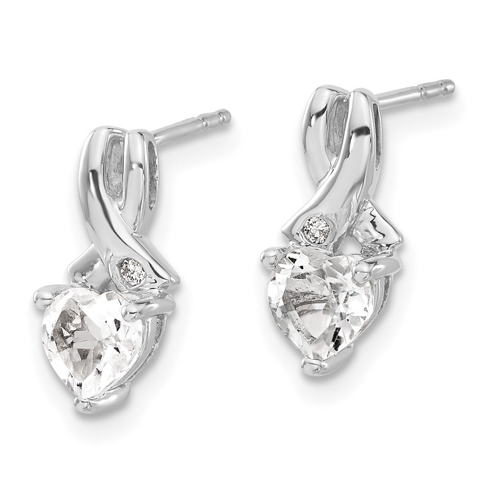 EM7401-WT-002-SSA Sterling Silver Rhodium-plated White Topaz and Diamond Earrings