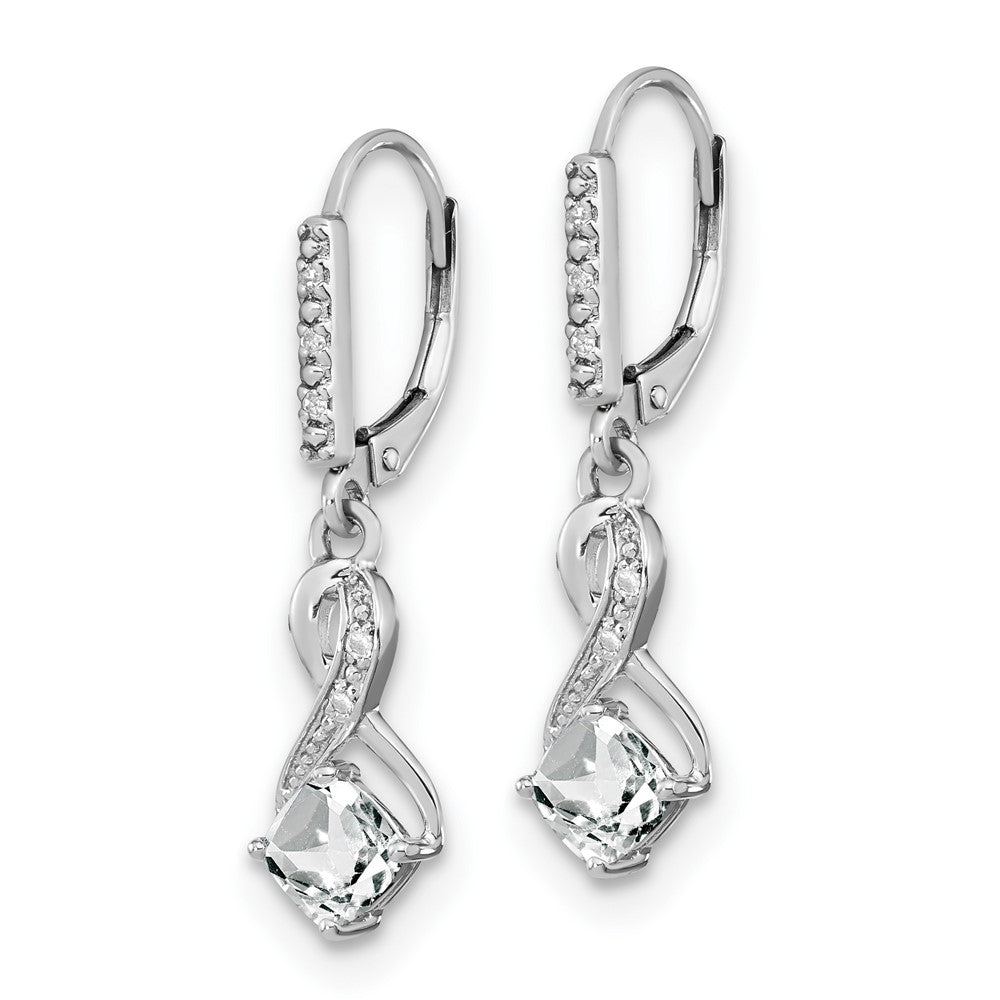EM7402-WT-006-SSA Sterling Silver Rhodium-plated White Topaz and Diamond Earrings