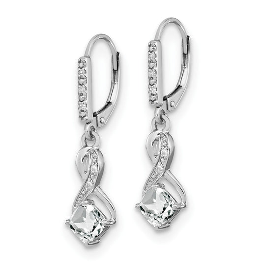 EM7402-WT-006-SSA Sterling Silver Rhodium-plated White Topaz and Diamond Earrings
