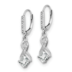 EM7402-WT-006-SSA Sterling Silver Rhodium-plated White Topaz and Diamond Earrings