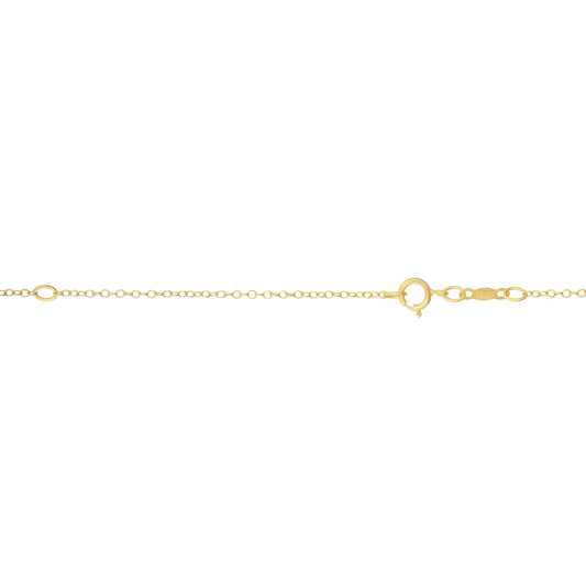 Yellow Gold Polished Extendable Diamond Cut Cable Necklace