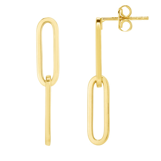 Parkplace Jewelers 14k-gold-two-link-paperclip-drop-earrings-er11278