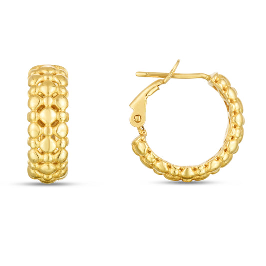 Parkplace Jewelers 14k-gold-puffed-bead-hoops-er13324