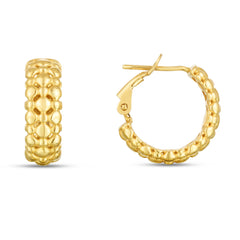 Parkplace Jewelers 14k-gold-puffed-bead-hoops-er13324