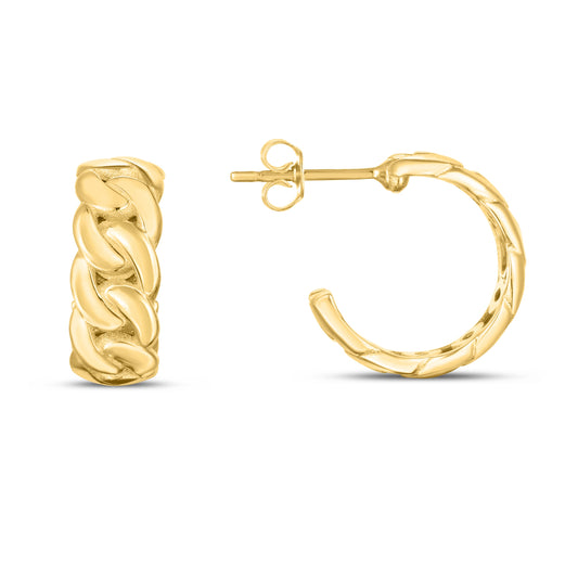Parkplace Jewelers 14k-chunky-curb-c-hoops-er14068