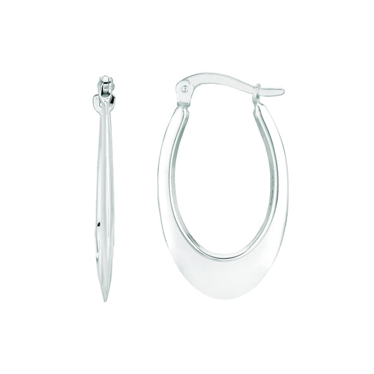 White Gold Polished Back To Back & Light Weight Hoop Earring