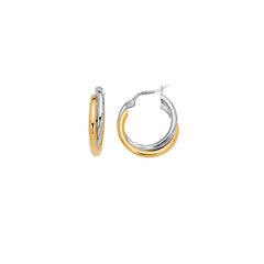 Two-tone Gold Polished Multi-row Hoop Earring