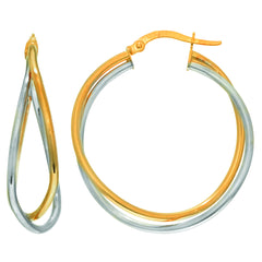 Two-tone Gold Polished Multi-row Hoop Earring