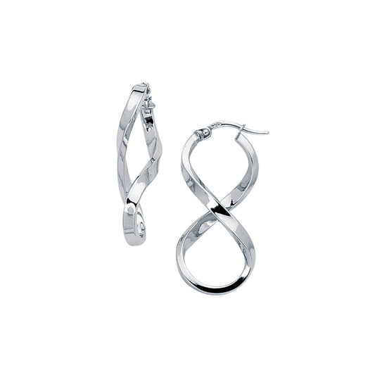 White Gold Polished Freeform Earring