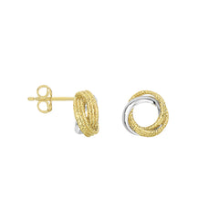 Two-tone Gold Polished Love Knots Earring